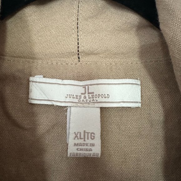 Jules & Leopold Woman Tan Linen Blend Open Blazer - Picture 3 of 5